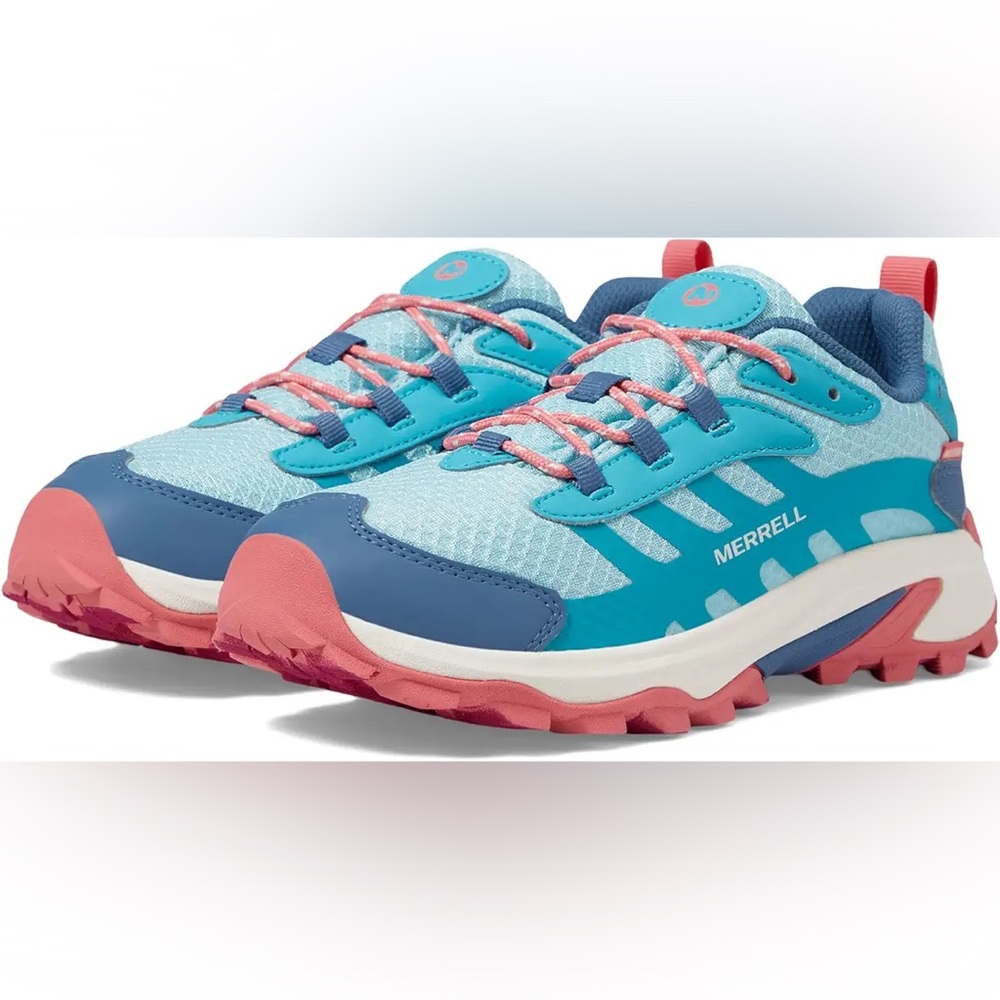 Merrell Moab Speed 2 Low Waterproof Blue Hiking Shoes Sz 1 Big girls